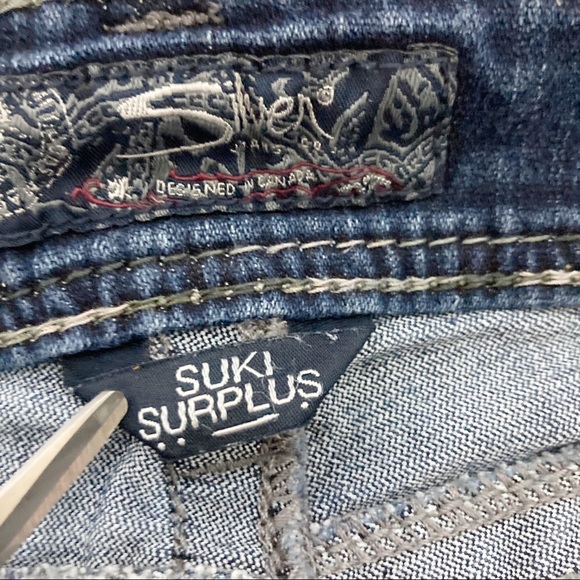 Silver Jean Suki Surplus bootcut flared jeans dark wash faded tall 29 x 34 - Picture 6 of 9